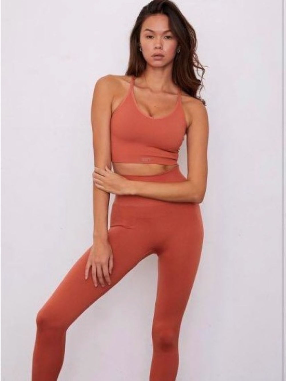 Set Active SCULPTFLEX Ribbed V Tank Top and Leggings in Spritz